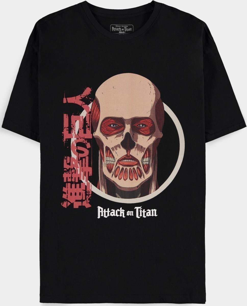 Attack On Titan: MenS Short Sleeved Black 02 (T-Shirt Unisex Tg. 2XL)