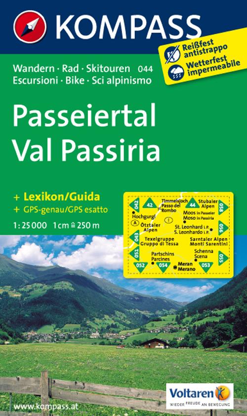 Cover of Carta escursionistica n. 044. Val Passiria-Passeiertal 1:25.000. Adatto a GPS. Digital map. DVD-ROM