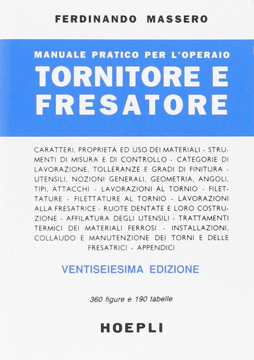 Cover of Manuale pratico per l'operaio tornitore e fresatore