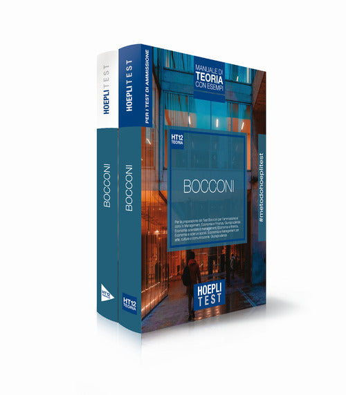 Cover of Hoepli Test. Bocconi. Box: Manuale di teoria con esempi-Esercizi e simulazioni. Per i test di ammissione