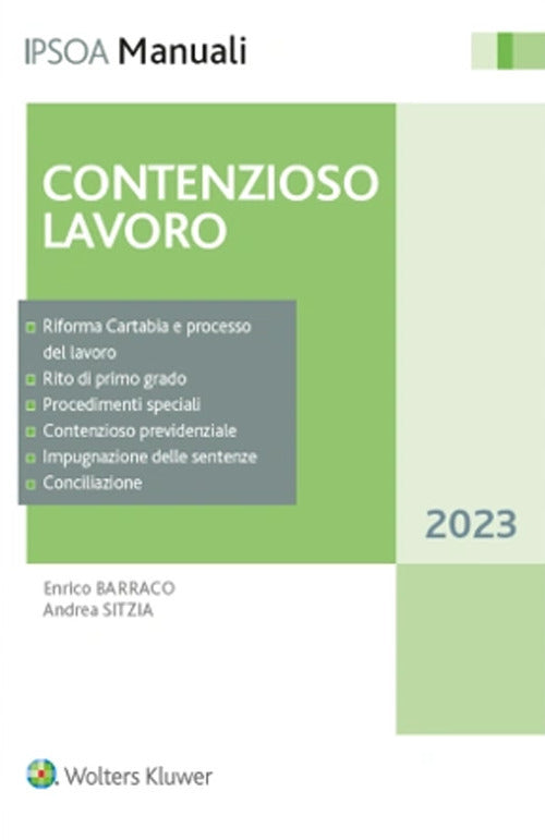 Cover of Contenzioso lavoro