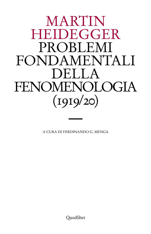 Cover of Problemi fondamentali della fenomenologia (1919-20)