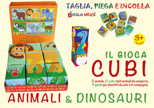 Cover of gioca cubi. Animali e dinosauri