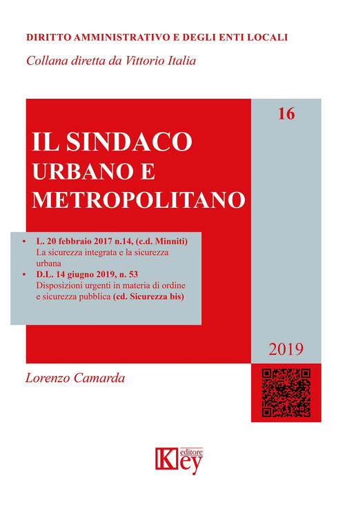 Cover of sindaco urbano e metropolitano