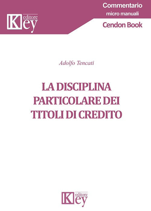 Cover of disciplina particolare dei titoli di credito