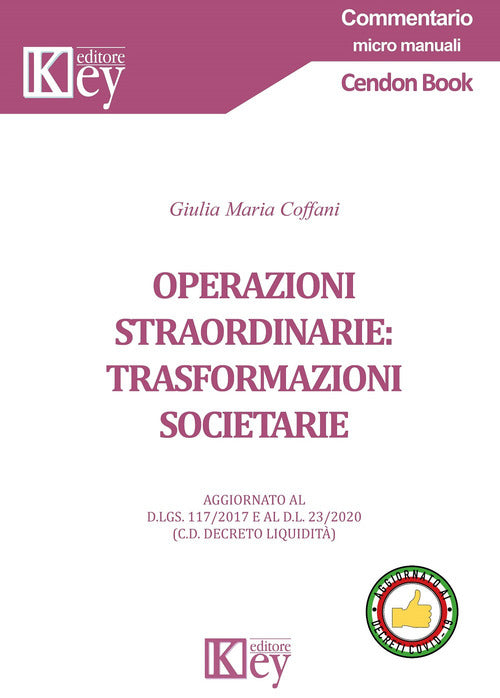 Cover of Operazioni straordinarie: trasformazioni societarie