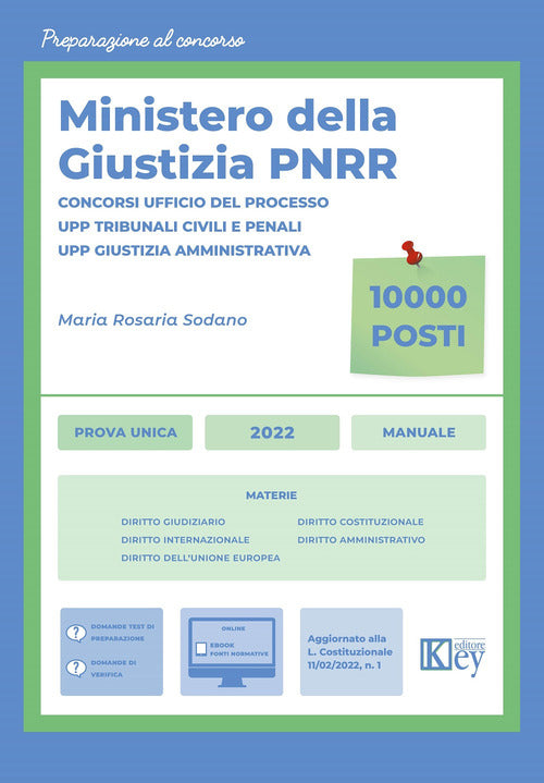 Cover of Concorsi ministeriali della giustizia piano PNRR