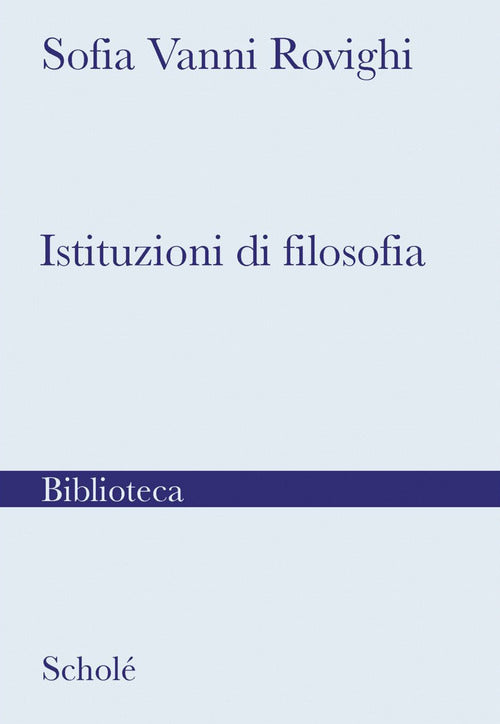 Cover of Istituzioni di filosofia