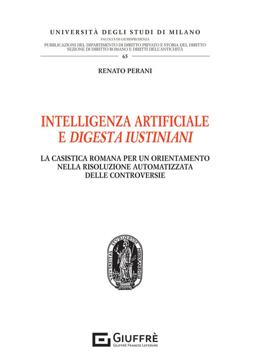 Cover of Intelligenza artificiale e Digesta Iustiniani