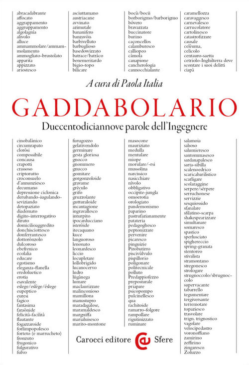 Cover of Gaddabolario. Duecentodiciannove parole dell'ingegnere