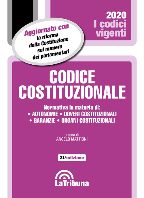 Cover of Codice costituzionale