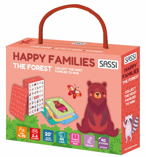 Cover of forest. Happy families. Card games