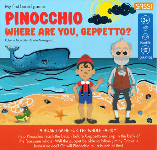 Cover of Pinocchio. Where are you, Geppetto? My first board games