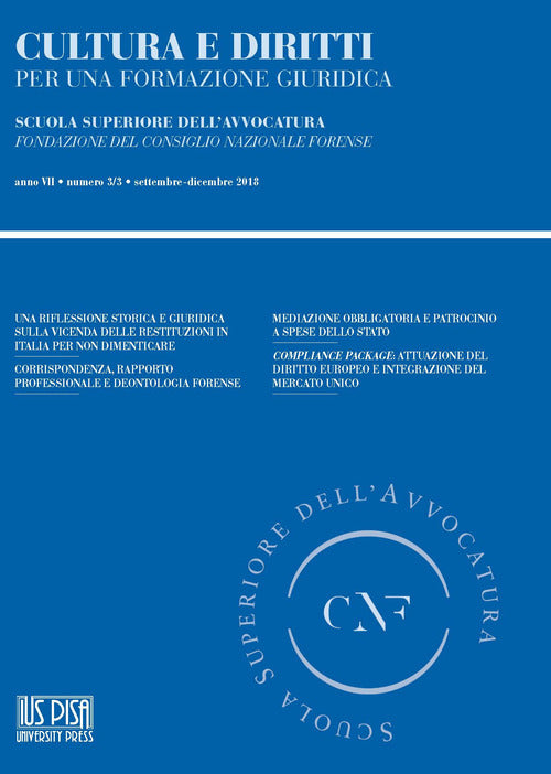 Cultura e diritti. Per una formazione giuridica. Vol. 3: Settembre-Dicembre