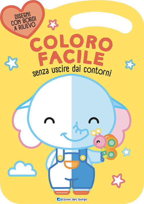 Elefante. Coloro facile. Senza uscire dai contorni