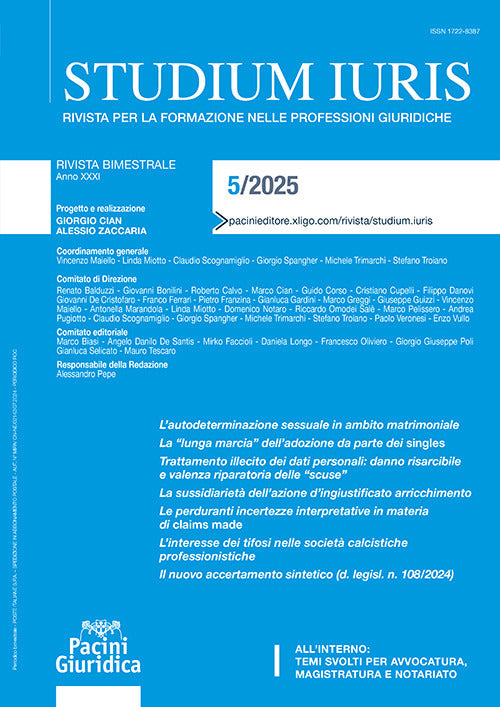 Studium iuris. Rivista per la formazione delle professioni giuridiche. Vol. 5