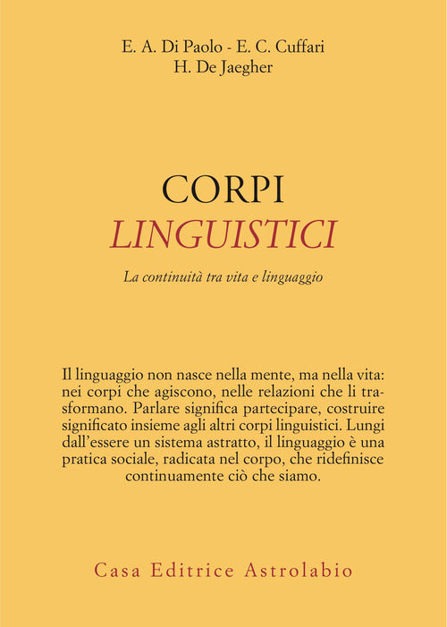Corpi linguistici. La continuità tra vita e linguaggio