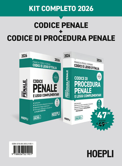Codice penale + Codice di procedura penale. Kit completo 2026