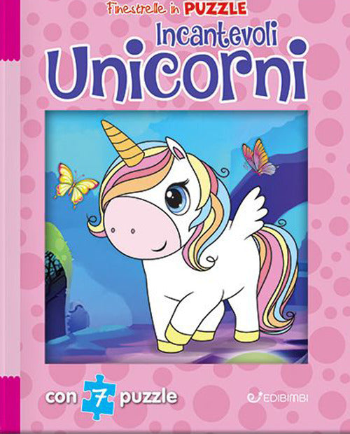 Incantevoli unicorni. Finestrelle in puzzle
