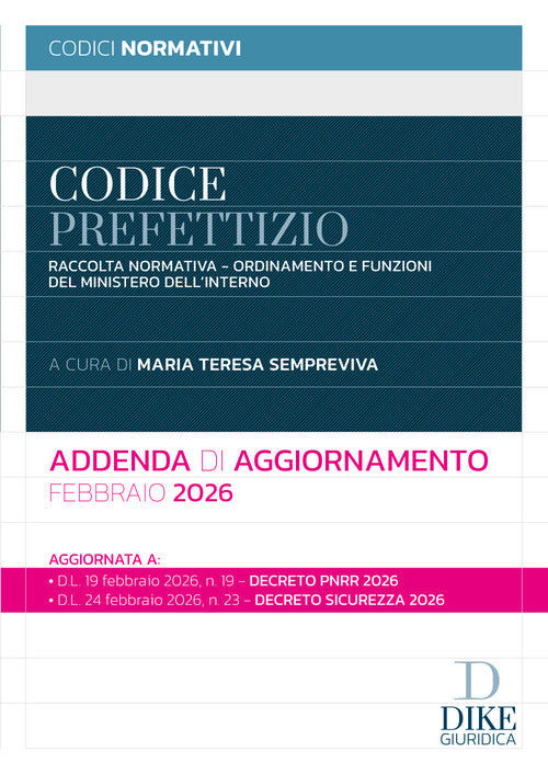 Codice prefettizio. Addenda di aggiornamento. Febbraio 2026