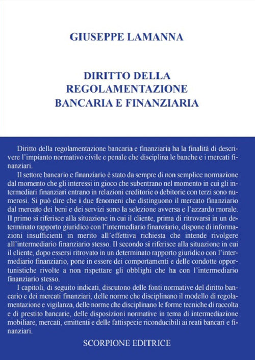 Diritto della regolamentazione bancaria e finanziaria