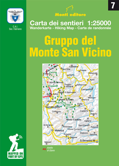 Gruppo del Monte San Vicino. Carta dei sentieri 1:25.000