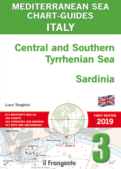 Italy Central and Southern Tyrrhenian Sea, Sardinia. Mediterranean sea chart-guide. Vol. 3