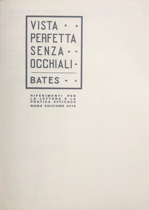 Cover of Riferimenti per la lettura e la pratica efficace di «Vista perfetta senza occhiali»