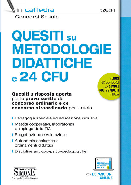 Cover of Quesiti a risposta aperta su metodologie didattiche e 24 CFU. Tracce svolte per le prove scritte del concorso ordinario e del concorso straordinario per il ruolo