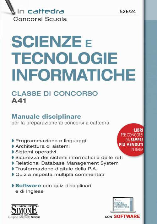 Cover of Scienze e tecnologie informatiche. Classe di concorso A41. Manuale disciplinare