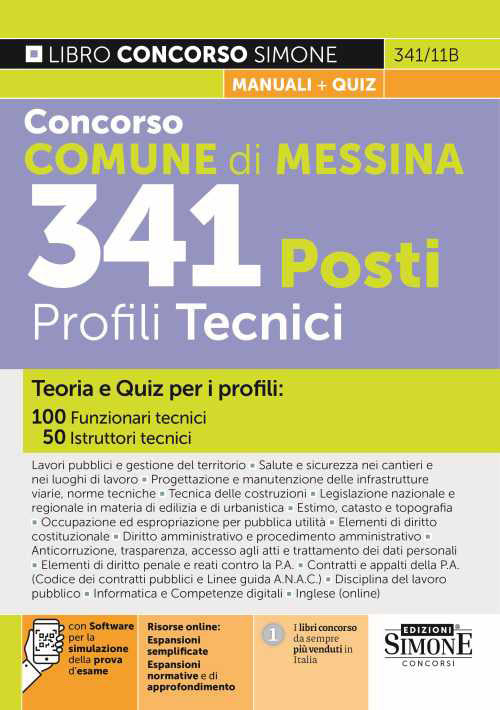 Cover of Concorso Comune di Messina. 341 posti profili tecnici. Teoria e quiz