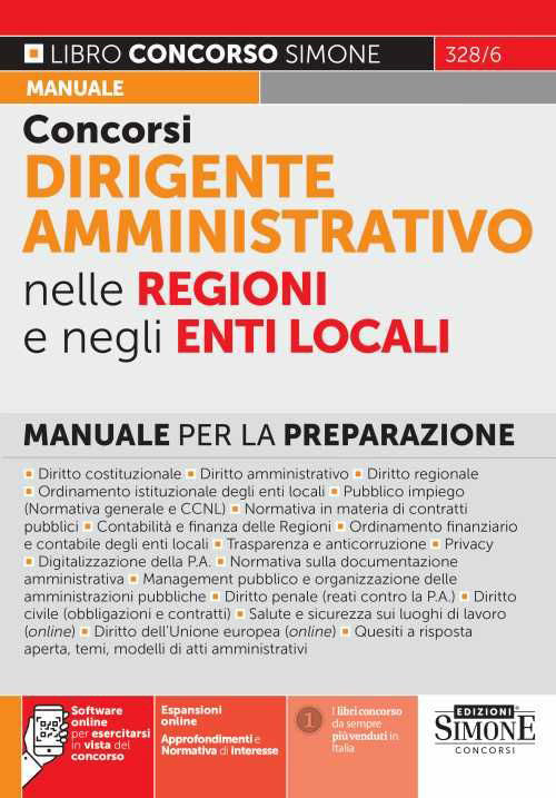 Cover of Concorsi dirigente amministrativo nelle regioni e negli enti locali. Manuale per la preparazione