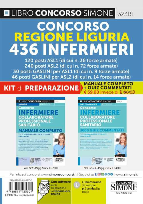 Cover of Concorso Regione Liguria. 436 infermieri. Kit di preparazione