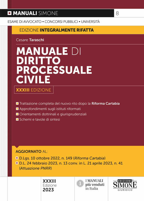 Cover of Manuale di diritto processuale civile