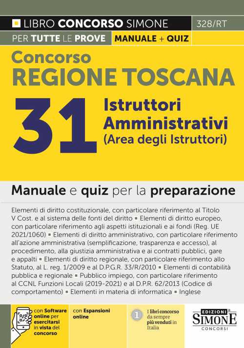 Cover of Concorso regione Toscana 31 istruttori amministrativi (area degli istruttori). Manuale e quiz per la preparazione