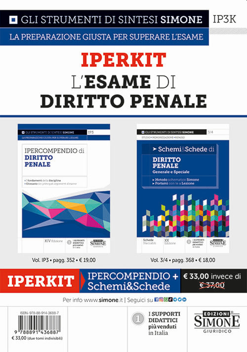 Cover of esame di diritto penale. Iperkit. Ipercompendio di diritto penale-Schemi & schede di diritto penale. Generale e speciale