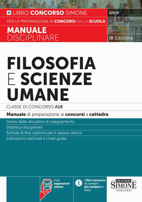 Cover of Filosofia e scienze umane. Classe di concorso A18 (ex A036). Manuale disciplinare per la preparazione ai concorsi a cattedra