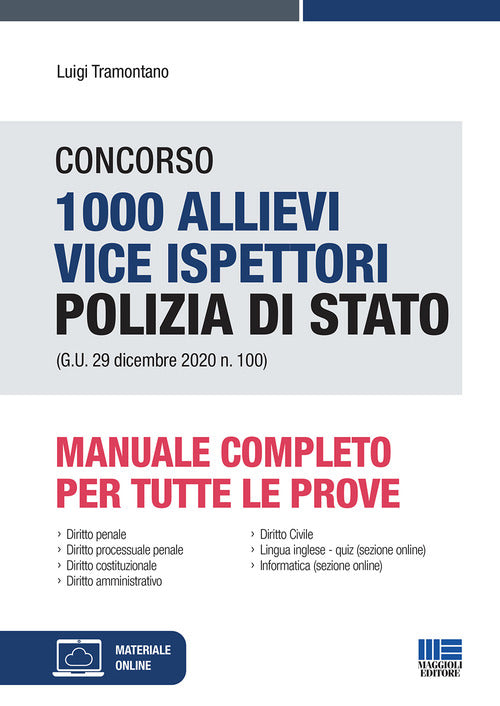 Cover of Concorso 1000 allievi vice ispettori Polizia di Stato (G.U. 29 dicembre 2020 n. 100). Manuale completo per tutte le prove