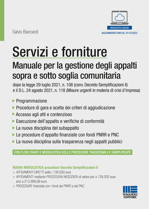 Cover of Servizi e forniture. Manuale per la gestione degli appalti sopra e sotto soglia comunitaria