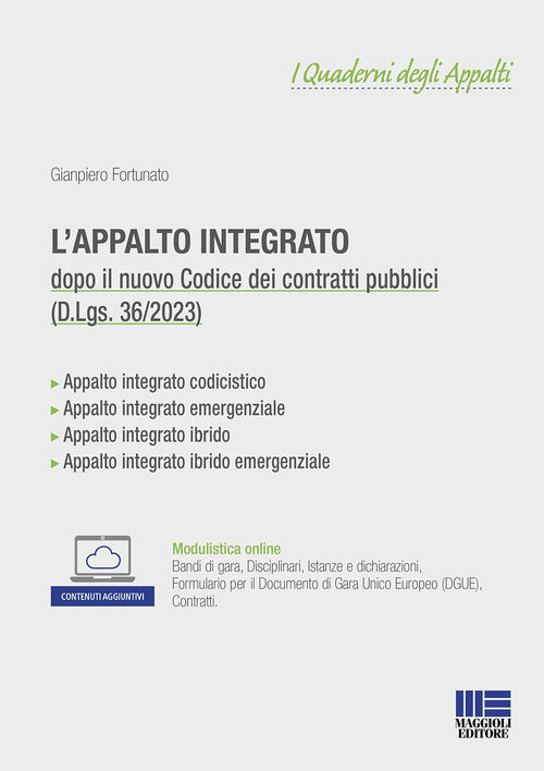 Cover of appalto integrato dopo il nuovo codice dei contratti pubblici (D.Lgs. 36/2023)