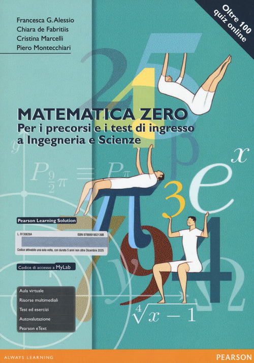 Cover of Matematica zero. Per i precorsi e i test di ingresso a Ingegneria e Scienze. Ediz. mylab