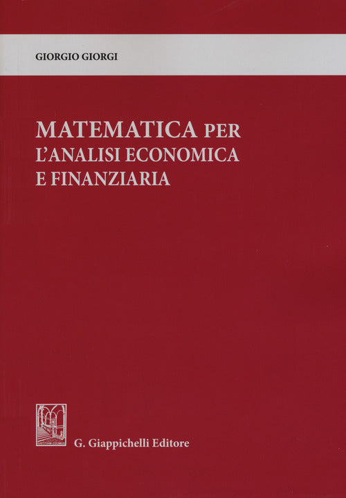 Cover of Matematica per l'analisi economica e finanziaria