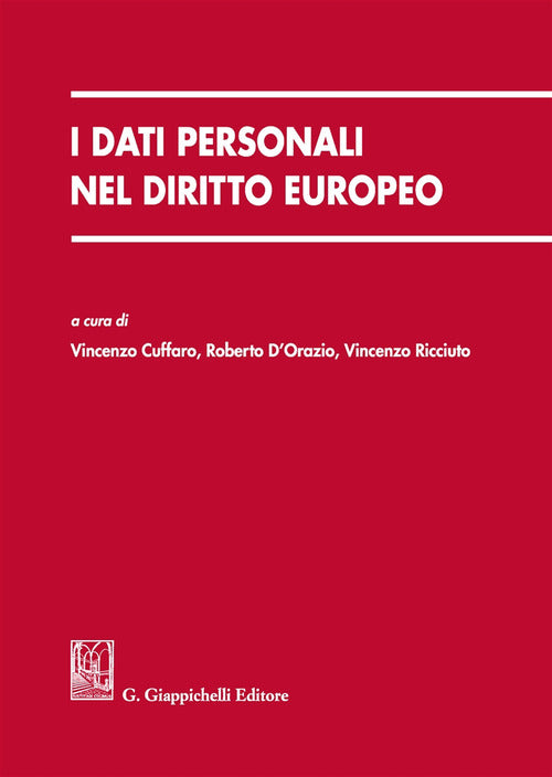 Cover of dati personali nel diritto europeo