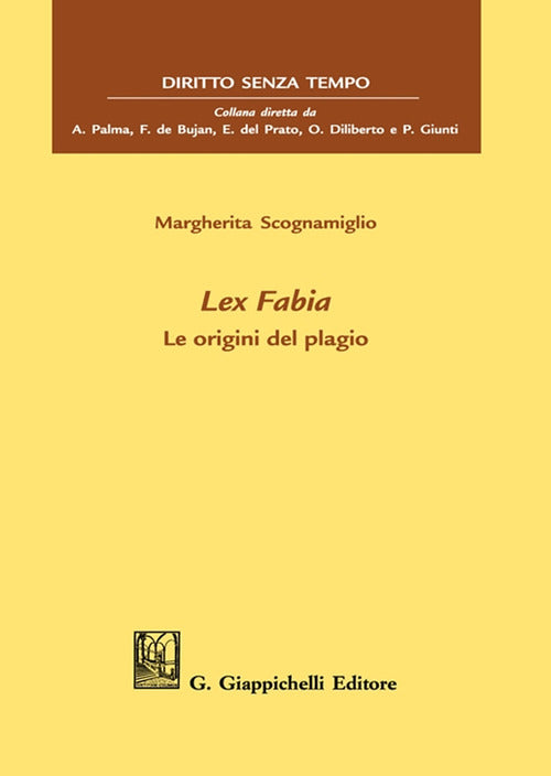 Cover of Lex Fabia. Le origini del plagio