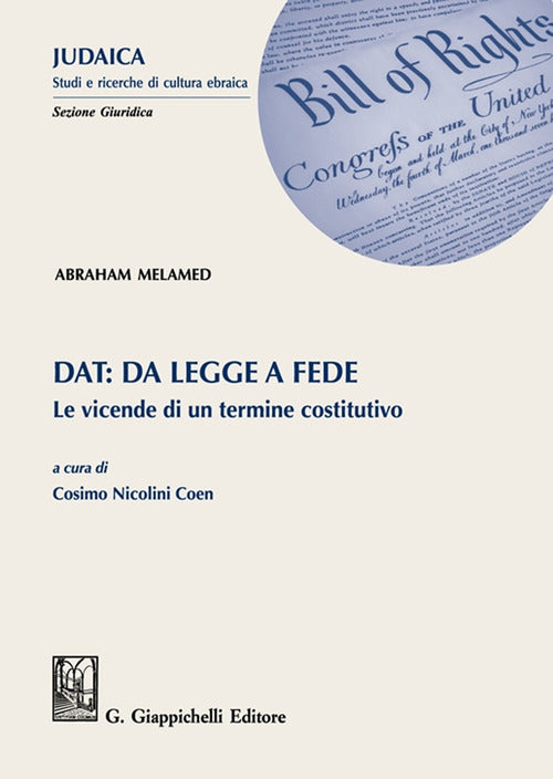 Cover of Dat: da legge a fede. Le vicende di un termine costitutivo