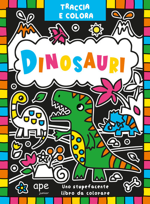Cover of Traccia e colora dinosauri