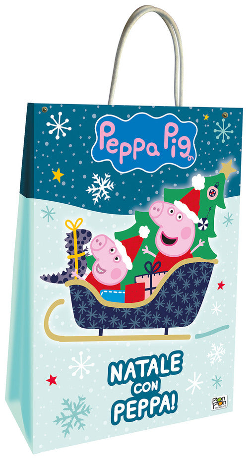 Cover of Natale con Peppa. Shopper bag. Peppa Pig