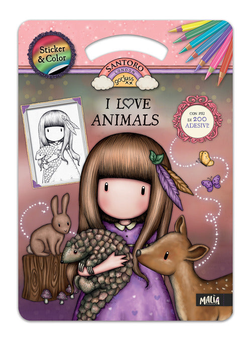 Cover of I love animals. Gorjuss. Sticker & color