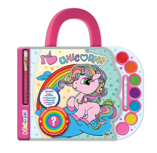 Valigetta acquerelli. I colorelli. I love unicorns