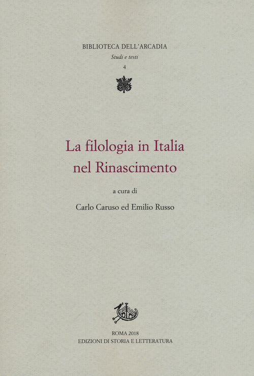 Cover of filologia in Italia nel Rinascimento